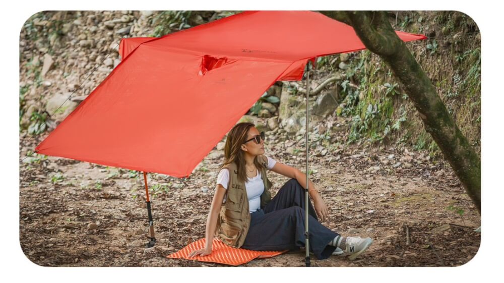 เสื้อกันฝน MOUNTAINHIKER 3-IN-1,สีแดง